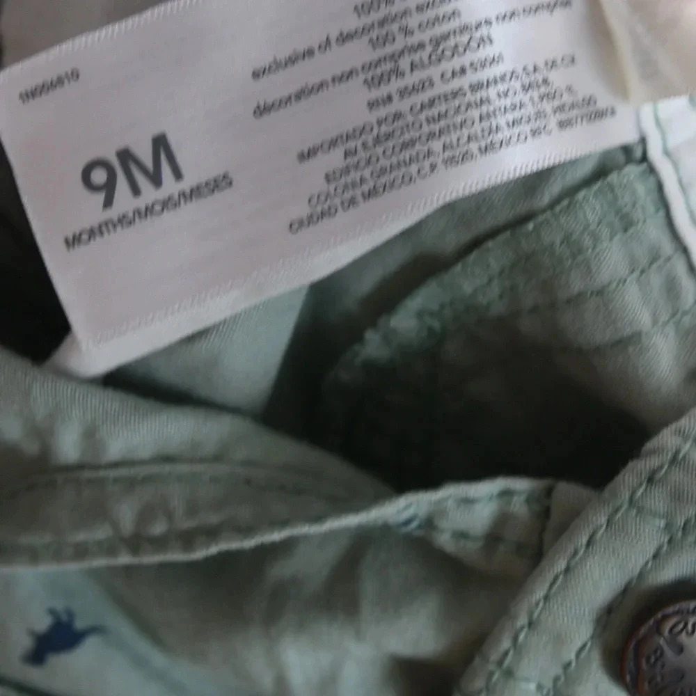 Oshkosh || Baby 9 Months Dinosaurs Corduroy Overalls Green Unisex Boy Girl - Picture 5 of 5